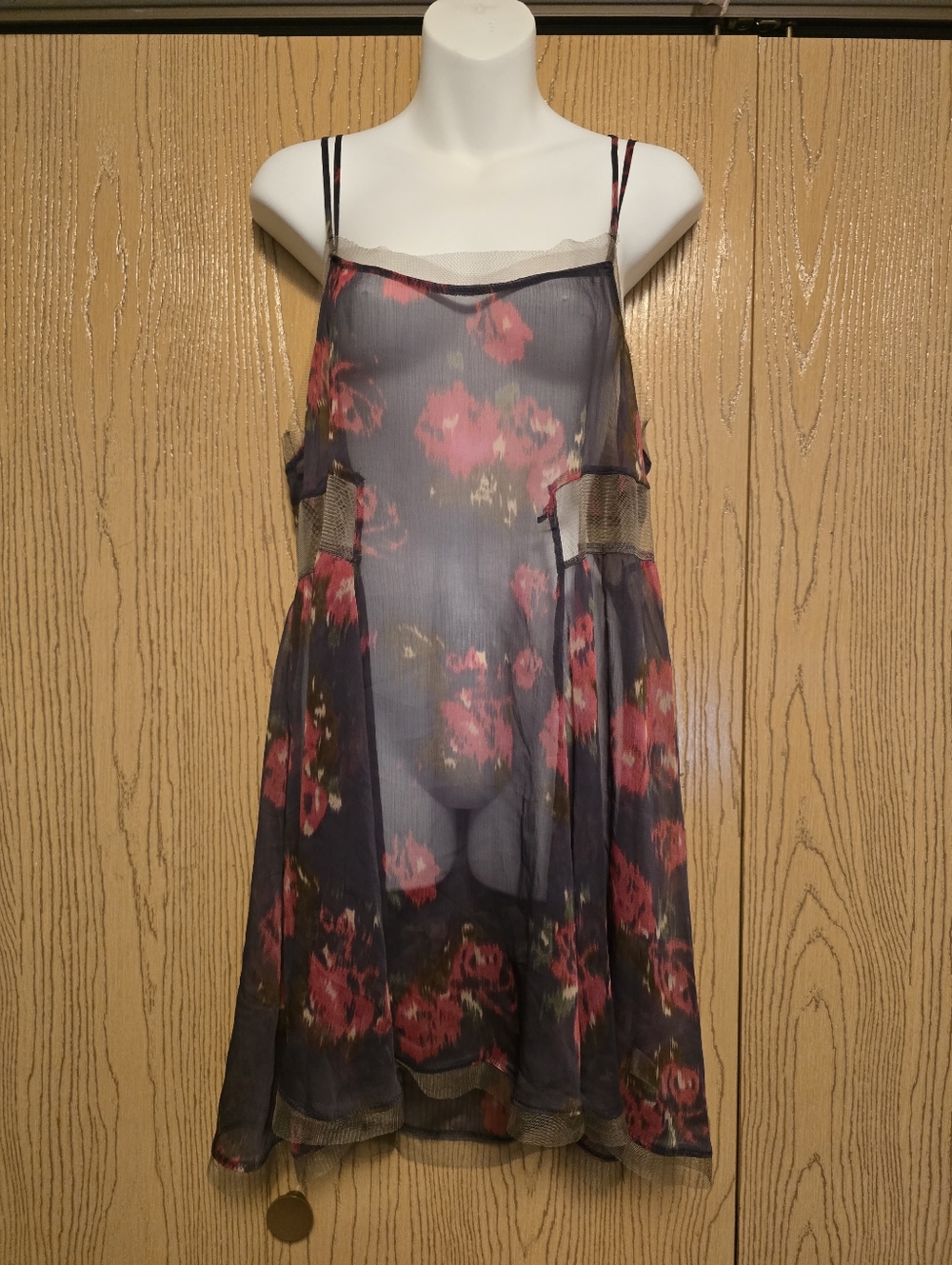 Free People Floral Sheer Slip Dress M